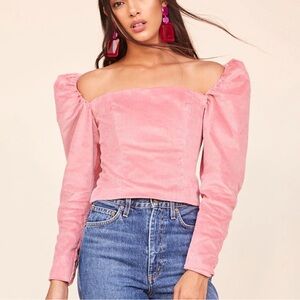 LPA Pink Off-Shoulder Blouse (Never Worn)